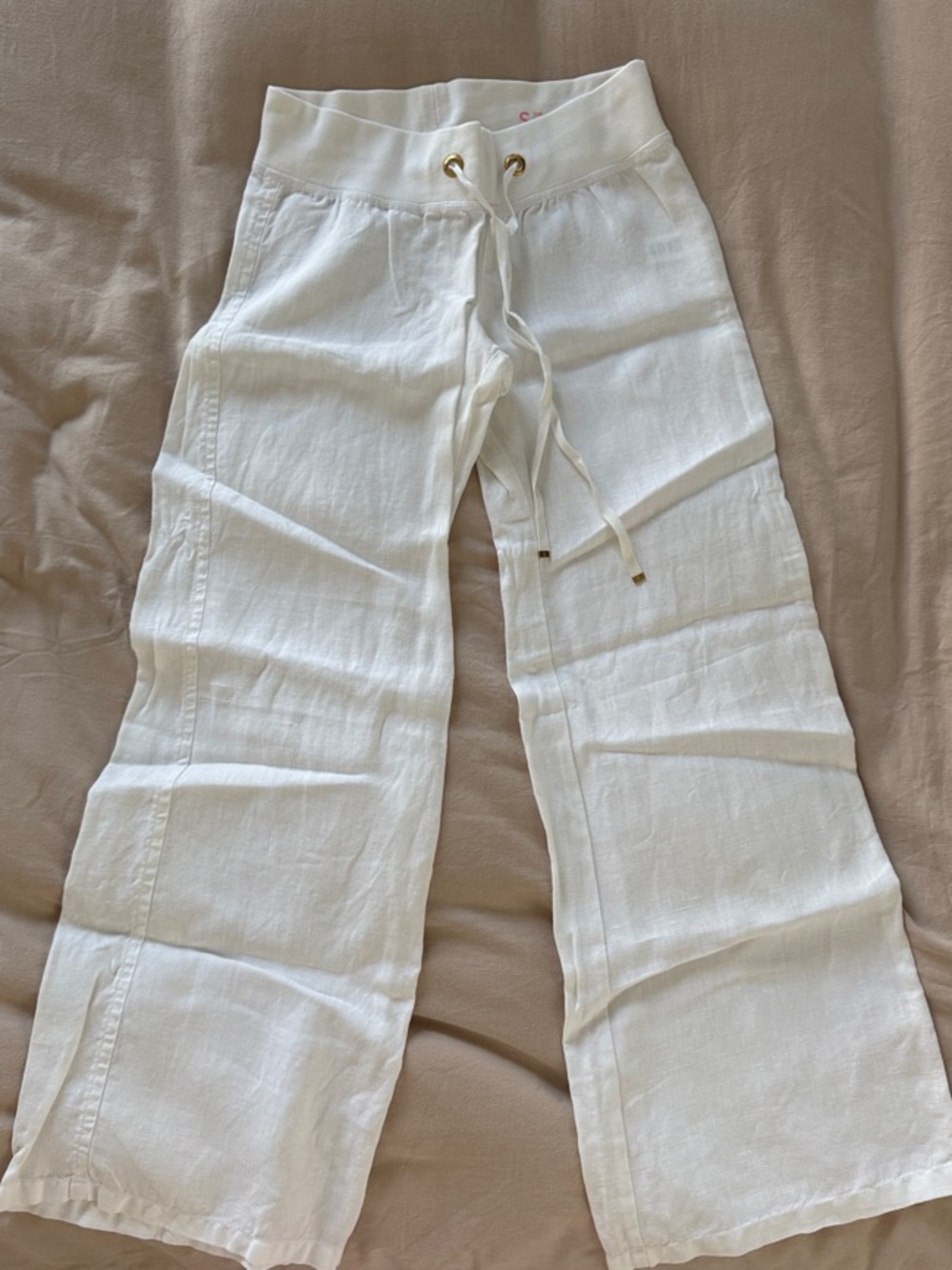 Lilly Pulitzer White Wide-Leg Drawstring Pants